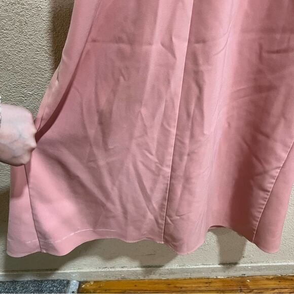 Parker Black Pink Madeline Ruffle sleeveless maxi Gown 6 - Picture 9 of 12